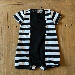 Carbon soldier black and white knot romper